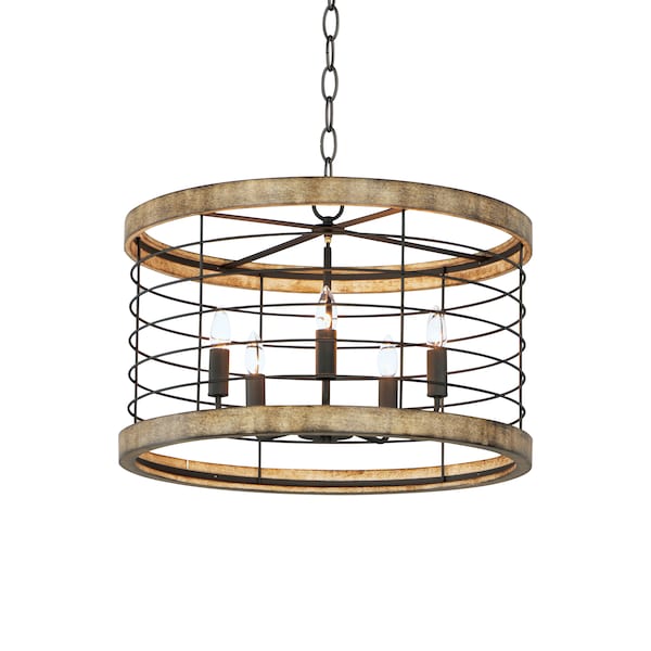Maxim Lighting Homestead 24" 5-Light Chandelier 12515DWBK - main